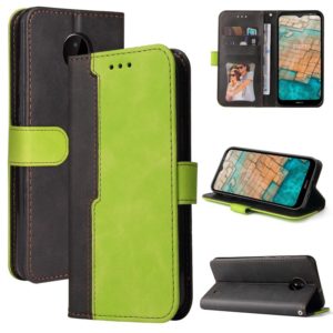For Nokia C10 / C20 Business Stitching-Color Horizontal Flip PU Leather Case with Holder & Card Slots & Photo Frame(Green) (OEM)