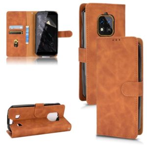 For Oukitel WP18 Skin Feel Magnetic Flip Leather Phone Case(Brown) (OEM)