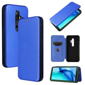 For Blackview BV6300 Pro Carbon Fiber Texture Horizontal Flip TPU + PC + PU Leather Case with Card Slot(Blue) (OEM)