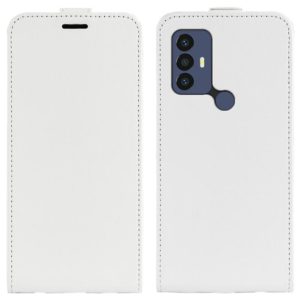 For TCL 30 SE/305/306 R64 Texture Single Vertical Flip Leather Phone Case(White) (OEM)