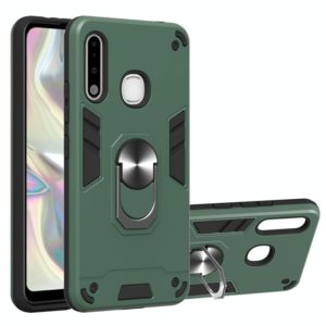 For Samsung Galaxy A70e 2 in 1 Armour Series PC + TPU Protective Case with Ring Holder(Dark Green) (OEM)