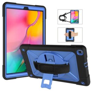 For Galaxy Tab A 10.1 (2019) T510 Contrast Color Silicone + PC Combination Case with Holder(Black + Blue) (OEM)