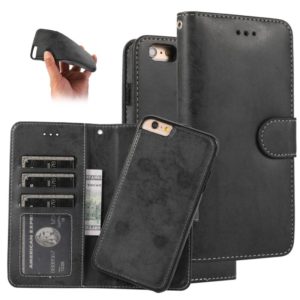 For iPhone 6 Plus KLT888-2 Retro 2 in 1 Detachable Magnetic Horizontal Flip TPU + PU Leather Case with Holder & Card Slots & Photo Frame & Wallet(Black) (OEM)