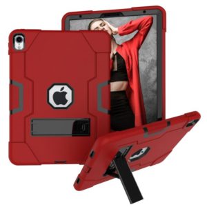 For iPad Pro 11 Contrast Color Silicone + PC Combination Case with Holder(Red + Black) (OEM)