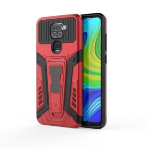 For Xiaomi Redmi Note 9 War Chariot Series Armor All-inclusive Shockproof PC + TPU Protective Case with Invisible Holder(Red) (OEM)