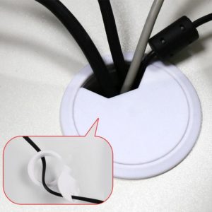 20 PCS ABS Plastic Round Cable Box Computer Desk Cable Hole Cover, Specification: 53mm (White) (OEM)