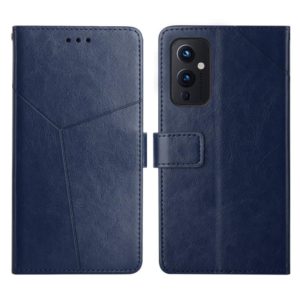 For OnePlus 9 Y Stitching Horizontal Flip Leather Phone Case(Blue) (OEM)