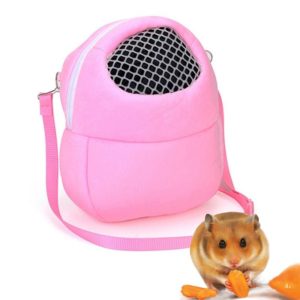 Pet Bag Small Pet Hamster Carrier Pure Color Leash Travel Bag, Size:S(Pink) (OEM)