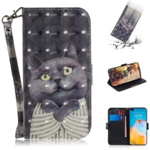 For Huawei P40 3D Painting Horizontal Flip Leather Case with Holder & Card Slot & Wallet & Lanyard(Embrace the cat) (OEM)