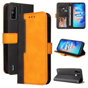 Business Stitching-Color Horizontal Flip PU Leather Case with Holder & Card Slots & Photo Frame For Tecno Spark 6 Go(Orange) (OEM)