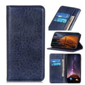 For Motorola Moto G22 Magnetic Crazy Horse Texture Leather Phone Case(Blue) (OEM)