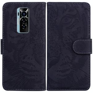 For Tecno Phantom X Tiger Embossing Pattern Horizontal Flip Leather Phone Case(Black) (OEM)