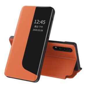 For Huawei P20 Attraction Flip Holder Leather Phone Case(Orange) (OEM)