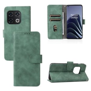 For OnePlus 10 Pro 5G Skin Feel Magnetic Buckle Calf Texture PU Phone Case(Green) (OEM)