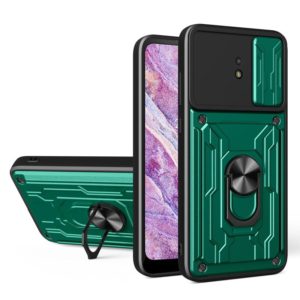 For Nokia C10 Sliding Camshield Card Phone Case(Dark Green) (OEM)