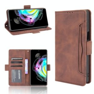 For Motorola Edge 20 Skin Feel Calf Pattern Horizontal Flip Leather Case with Holder & Card Slots & Photo Frame(Brown) (OEM)