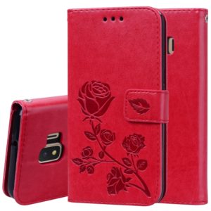 Rose Embossed Horizontal Flip PU Leather Case for Galaxy J2 Core, with Holder & Card Slots & Wallet (Red) (OEM)