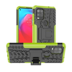 For Motorola Moto G Stylus 5G Tire Texture Shockproof TPU+PC Protective Case with Holder(Green) (OEM)