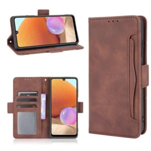 For Samsung Galaxy A32 4G Skin Feel Calf Pattern Horizontal Flip Leather Case with Holder & Card Slots & Photo Frame(Brown) (OEM)