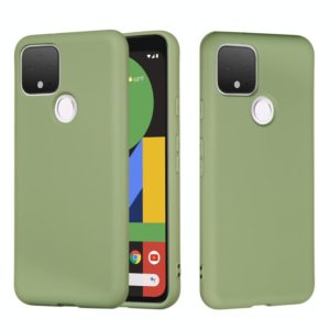 For Google Pixel 5 Pure Color Liquid Silicone Shockproof Full Coverage Case(Green) (OEM)