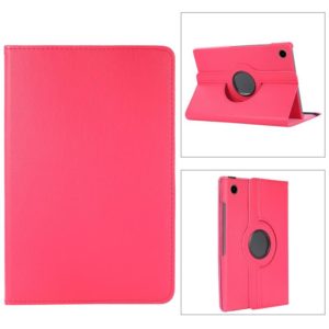 For Samsung Galaxy Tab A8 360 Degree Rotation Litchi Texture Tablet Leather Case with Holder & Sleep / Wake-up Function(Rose Red) (OEM)