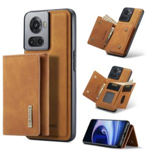 For OnePlus Ace/10R DG.MING M1 Series 3-Fold Multi Card Wallet + Magnetic Phone Case(Brown) (DG.MING) (OEM)