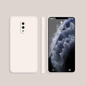 For OnePlus 7 Solid Color Imitation Liquid Silicone Straight Edge Dropproof Full Coverage Protective Case(White) (OEM)