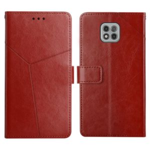 For Motorola Moto G Power 2021 Y Stitching Horizontal Flip Leather Phone Case with Holder & Card Slots & Wallet & Photo Frame(Brown) (OEM)