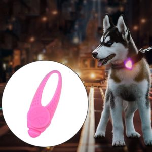 LED Night Light Pet Safety Collar Silicone Pendant (Pink) (OEM)