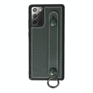 For Samsung Galaxy S20 Plus Top Layer Cowhide Shockproof Protective Case with Wrist Strap Bracket(Green) (OEM)
