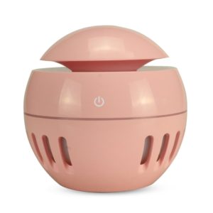 Wood Grain USB Hollowed-out Humidifier Seven Color Aromatherapy Lamp Automatic Alcohol Sprayer with Remote Control(Pink) (OEM)