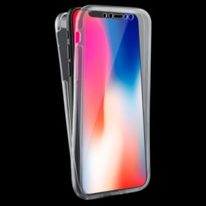 For iPhone X / XS 0.75mm Double-sided Full Coverage TPU Protective Case Back Cover(Transparent) (OEM)