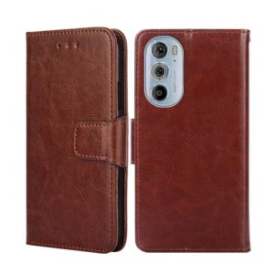 For Motorola Edge+ 2022/Edge 30 Pro Crystal Texture Leather Phone Case(Brown) (OEM)