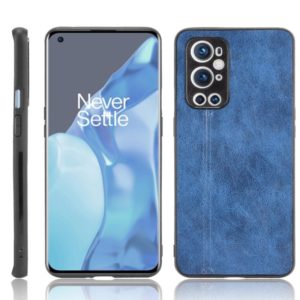 For OnePlus 9 Pro Shockproof Sewing Cow Pattern Skin PC + PU + TPU Case(Blue) (OEM)