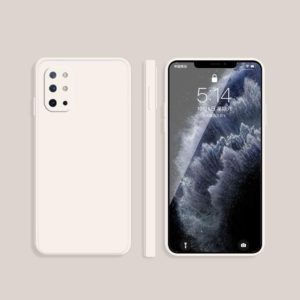 For OnePlus 8T Solid Color Imitation Liquid Silicone Straight Edge Dropproof Full Coverage Protective Case(White) (OEM)