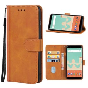 Leather Phone Case For Wiko View Go(Brown) (OEM)