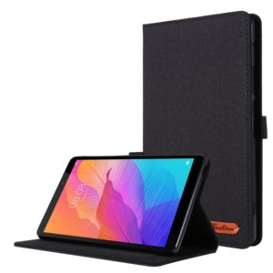 For Huawei MatePad T 8 Horizontal Flip TPU + Fabric PU Leather Protective Case with Card Slots & Holder(Black) (OEM)