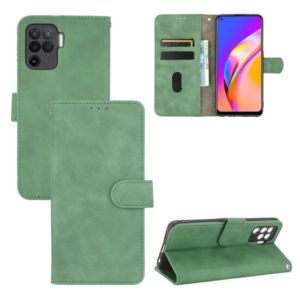 For Oppo A94 Solid Color Skin Feel Magnetic Buckle Horizontal Flip Calf Texture PU Leather Case with Holder & Card Slots & Wallet(Green) (OEM)