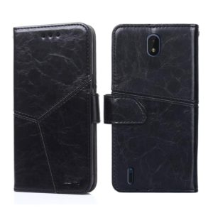 For Nokia C01 Plus / C1 2nd Edition Geometric Stitching Horizontal Flip Leather Phone Case(Black) (OEM)