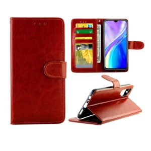 For OPPO Realme XT/X2 Crazy Horse Texture Leather Horizontal Flip Protective Case with Holder & Card Slots & Wallet & Photo Frame(Brown) (OEM)