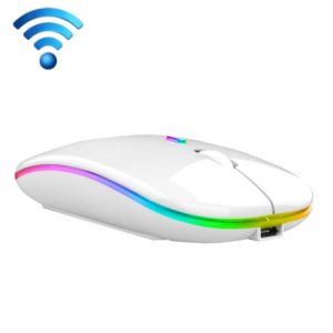 C7002 2400DPI 4 Keys Colorful Luminous Wireless Mouse, Color: 2.4G White (OEM)