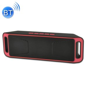 SC208 Multifunctional Card Music Playback Bluetooth Speaker, Support Handfree Call & TF Card & U-disk & AUX Audio & FM Function(Red) (OEM)