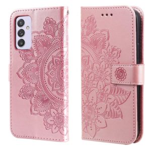 For Samsung Galaxy A82 5G 7-petal Flowers Embossing Pattern Horizontal Flip PU Leather Case with Holder & Card Slots & Wallet & Photo Frame(Rose Gold) (OEM)