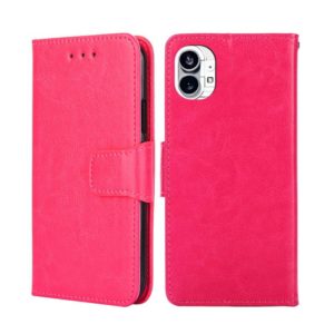 For Nothing Phone 1 Crystal Texture Horizontal Flip Leather Phone Case(Rose Red) (OEM)