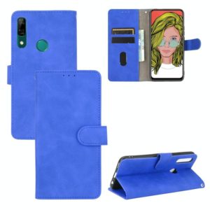 For Huawei P smart Z / Y9 Prime (2019) Solid Color Skin Feel Magnetic Buckle Horizontal Flip Calf Texture PU Leather Case with Holder & Card Slots & Wallet(Blue) (OEM)