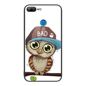 For Honor 9 Lite Colorful Painted Glass Phone Case(Owl) (OEM)