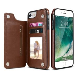 For iPhone 7 Plus / 8 Plus Retro PU Leather Case Multi Card Holders Phone Cases(Brown) (OEM)