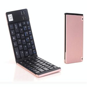 F66 Foldable Bluetooth Wireless 66 Keys Keyboard, Support Android / Windows / iOS (Rose Gold) (OEM)