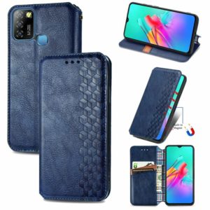 For Infinix Smart 5 Cubic Grid Pressed Horizontal Flip Magnetic PU Leather Case with Holder & Card Slots & Wallet(Blue) (OEM)
