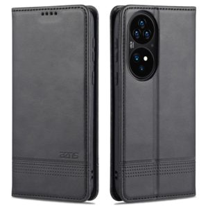 For Huawei P50 Pro AZNS Magnetic Calf Texture Horizontal Flip Leather Case with Card Slots & Holder & Wallet(Black) (AZNS) (OEM)